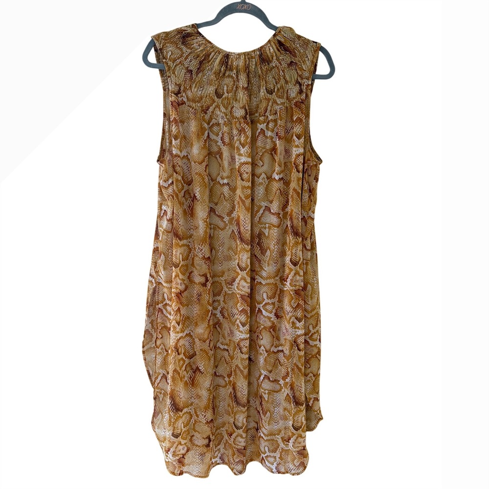 Est. 1946 Womens XL Snakeskin Print Sleeveless Duster Vest Smocked Open Front - Picture 2 of 9